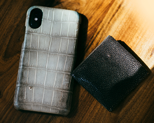 iPhoneカバーと葉合せのコインケース